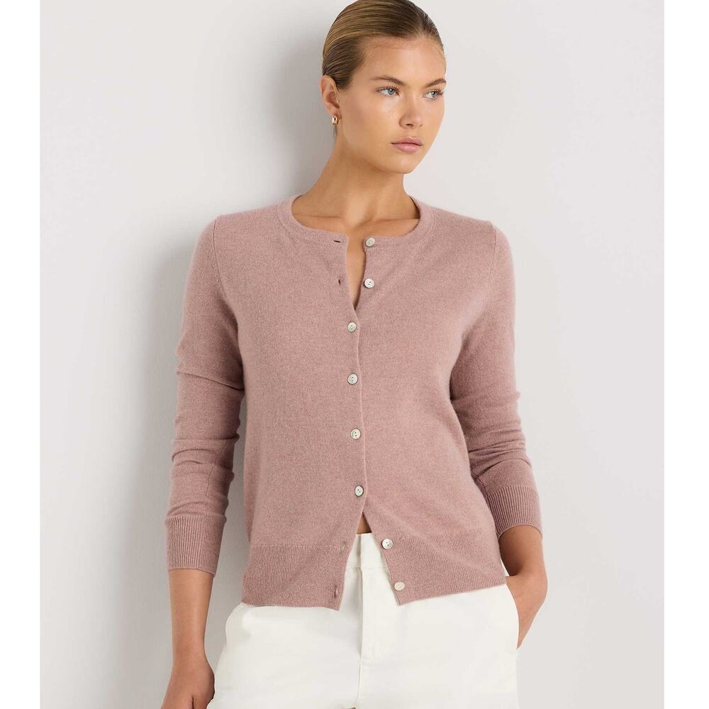 Quince Womens 100% Mongolian Cashmere Cardigan Sweater XS Pink Coquette Luxury
